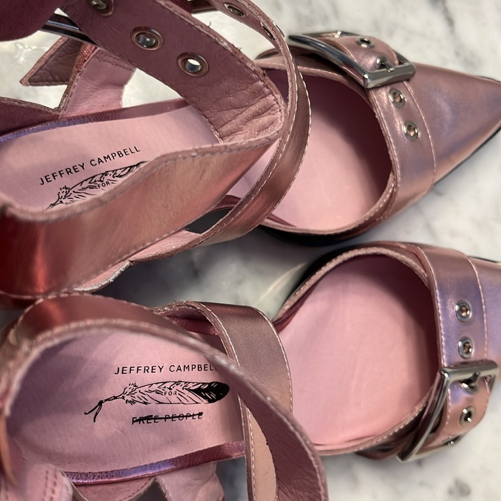 Free People x Jeffrey Campbell Hendrix Heels Pink Size 8 NWT READ - Picture 9 of 13